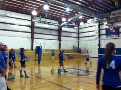 Lady Dolphins warming up for the match agains the Tigers.